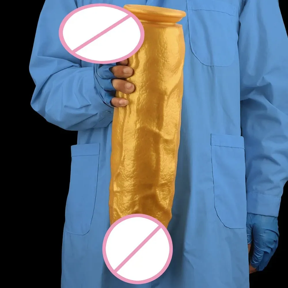 46cm Large Gold Silicone Dildo Anal Plug Sex Toy Realistic Penis Anal Dilator Fisting Masturbator Realistic Penis — image 4