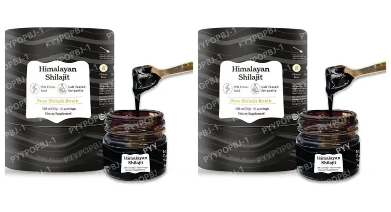 Himalaya Shilajit Resin Organik Asid Fulvik Asli Diperakui ISO 1.06 OZ 75 Hidangan 85+ Mineral Surih untuk Lelaki dan Wanita — image 8