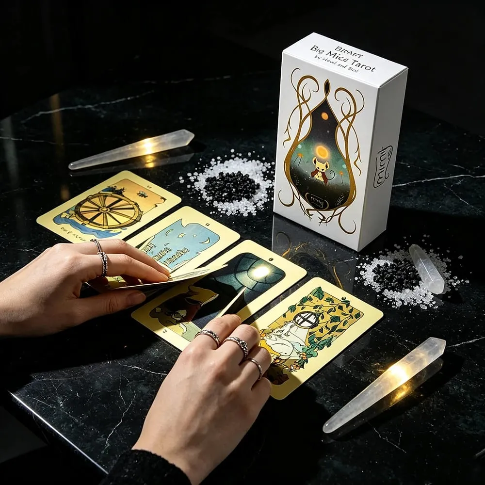 Mimi Mice Tarot Cards 78‑Card Deck Cute Mouse Animal Theme Tarot Cards Divination Fortune‑Telling Card for Tarot Collectors
