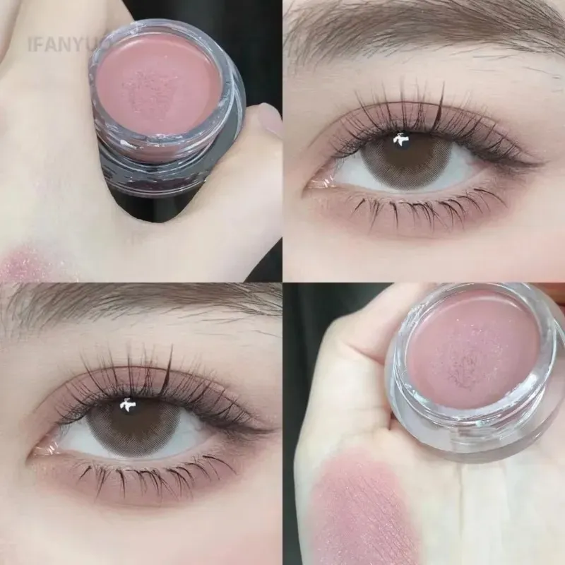 Matte Nude Pink Eyeshadow Blusher Cream Waterproof Long Lasting Silky Soft Eye Shadow Pigment Brown Monochrome Peach Eyes Makeup — image 5