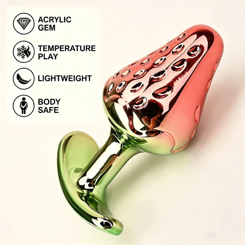 Anus Butt Plug With Diamond Jewel Metal Strawberry-Shaped Anal Sex Toys Trainer Analplug Buttplug Butplug — image 2