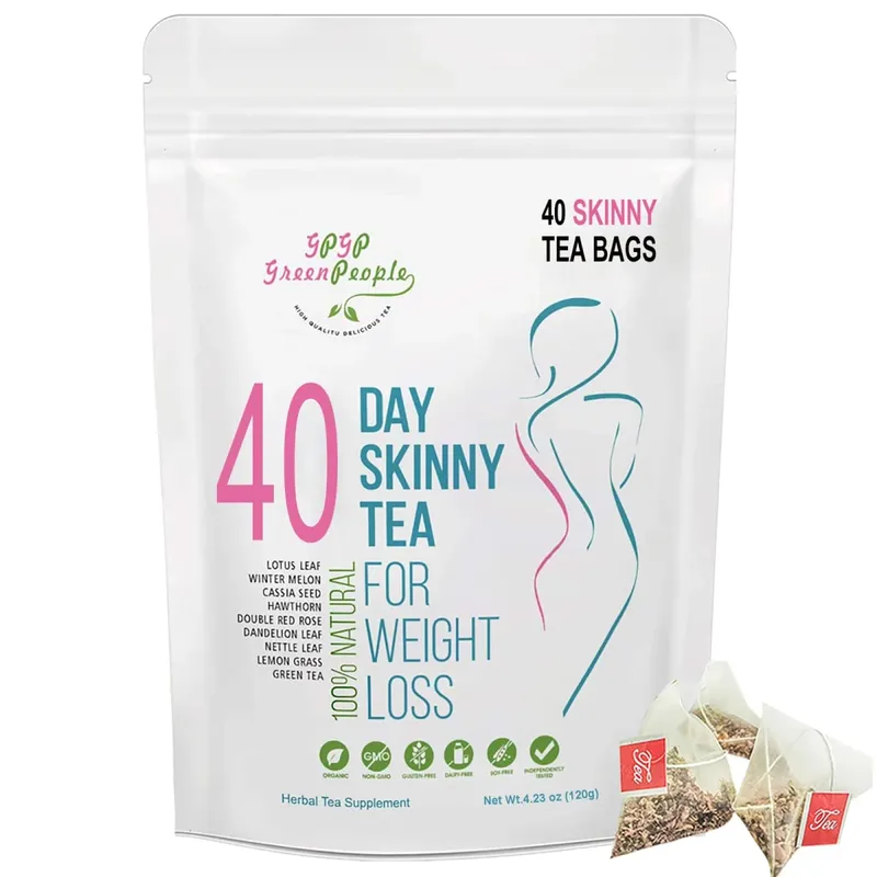 Natürliches 40-Tage-Kräuter-Skinny-Detox-Ergänzungsmittel zur Gewichtsreduktion, kein Koffein, keine GVO, gesunde Lebensmittel, Vitamine und Nahrungsergänzungsmittel