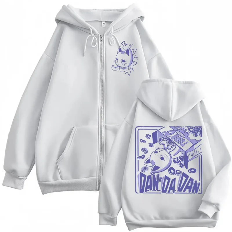 Anime Dandadan Turbo Granny Double Sided Print Zipper Hoodie Japanese Manga Style Zip Up Sweatshirts Men Women Casual Pullovers — image 7