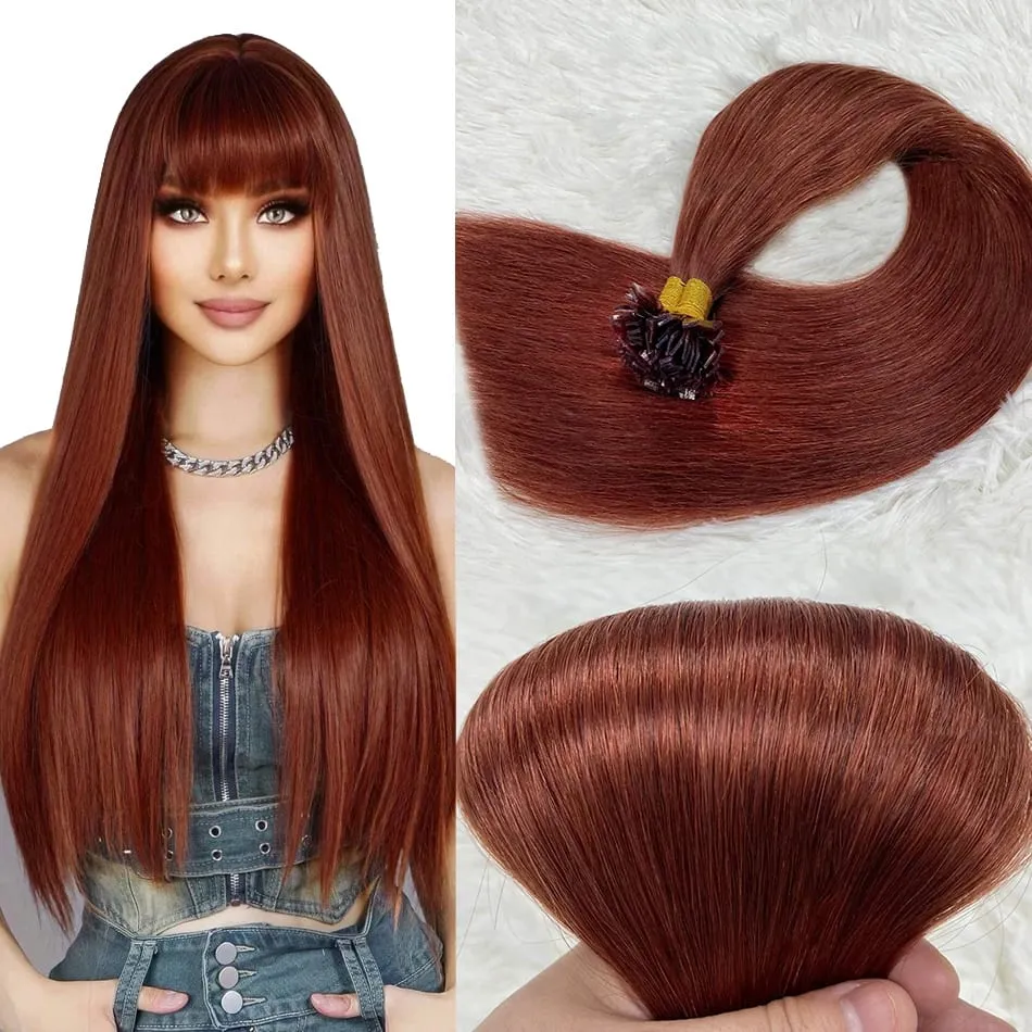 Remy Hair 30 Inch Real Remy Flat Tip Human Hair Extension Silky Straight Dark Brown Pre Bonded Keratin Fusion Hair 50 Strands — image 8