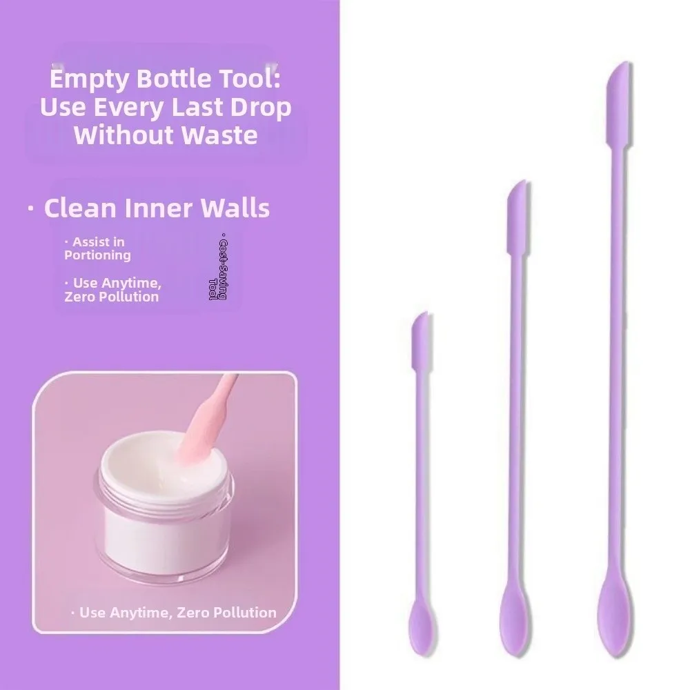 3pcs Portable Mini Silicone Scraper Double-head Lengthened Face Mask Brush Soft Cosmetic Digging Spoon Makeup Brushes Set — image 3