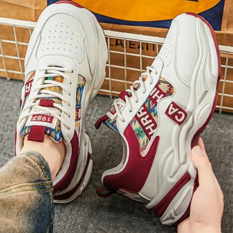 2026 Men Korean High Top Sneakers Spring Breathable Anti Slip Platform Running Shoes Outdoor Wear-resistant Running Sports Shoes — image 5