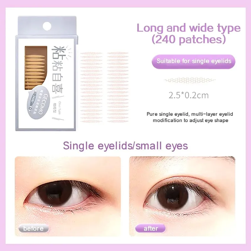 240 PCS Double Eyelid Stickers Natural Invisible And Long-lasting Shaping Big Eye Beauty Tapes For Single Eyelid Person — image 10