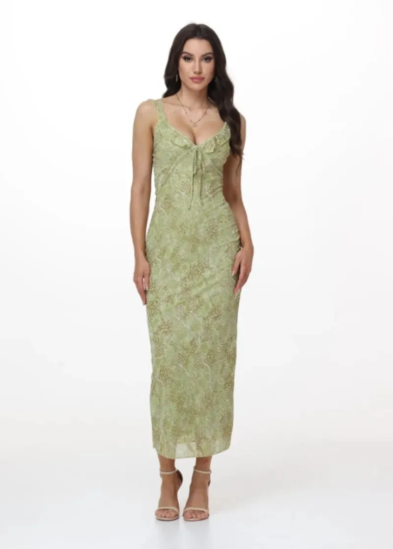 FL New Summer Flower Printed Women's Sexy Low-cut Dress Sleeveless Backless Slim Sling Dresses 2025 Beach Vacation Lady Vestidos — image 5