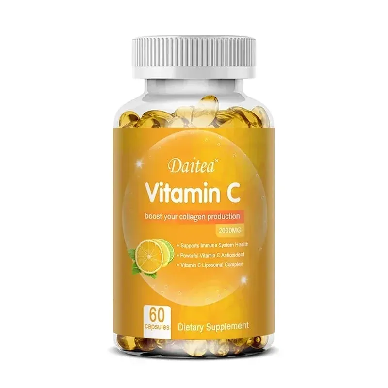 Vitamin C 2000 mg fördert die Kollagenproduktion. Liposomales Vitamin C-Nahrungsergänzungsmittel, gentechnikfrei und glutenfrei, vegetarisch — image 9