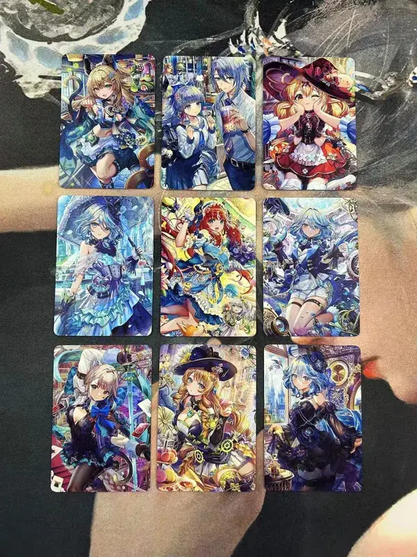 DIY Fanmade Mixed Genshin Honkai Waifu Holographic Laser Flash Collectible Trading Game Cards — image 5