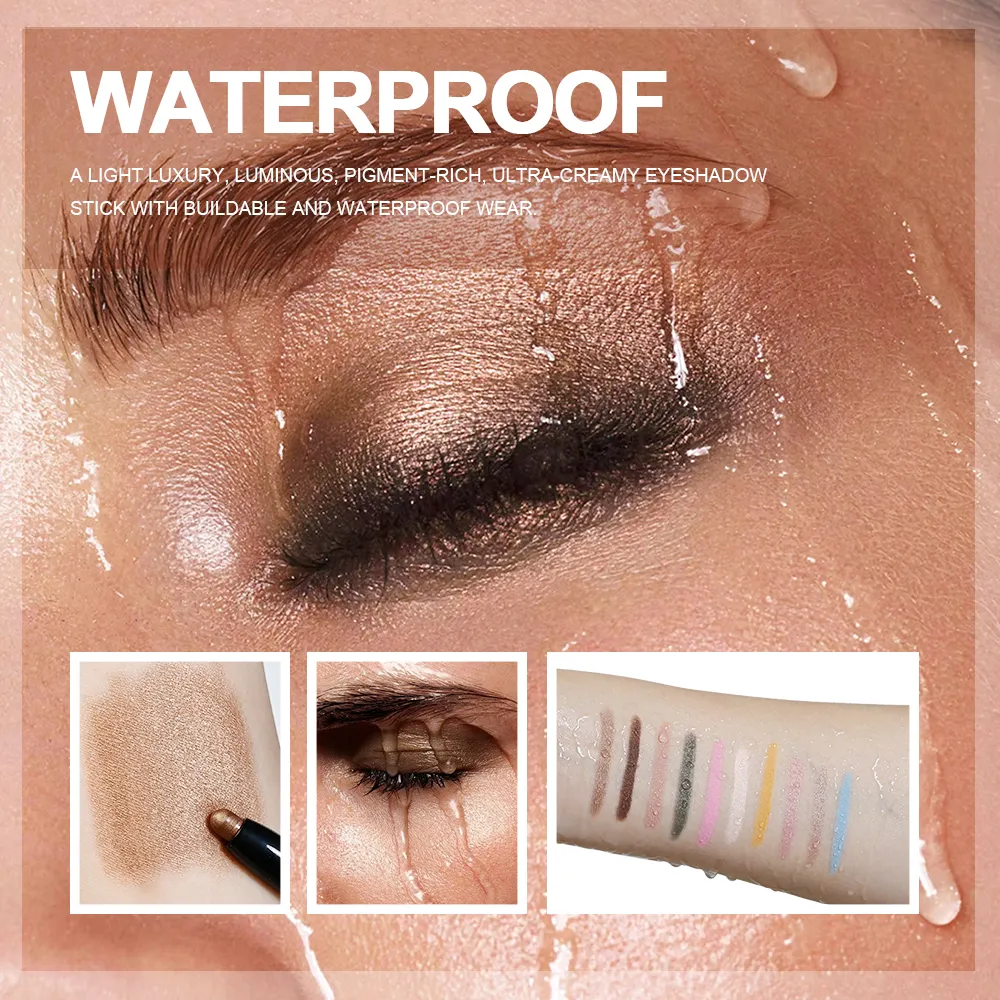 Shimmer & Matte Eyeshadow Pencil Stick Waterproof Pearlescent Metallic Glitter Eye Shadow Highlighter Pen Eyeshadow Cosmetics — image 6