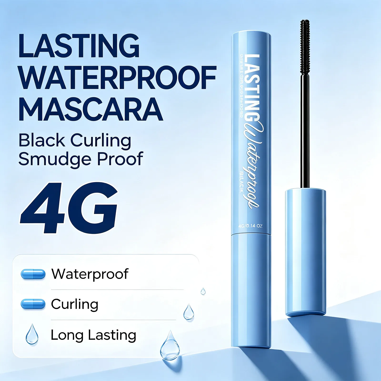 Curling Mascara Long Lasting Waterproof Smudge Proof Volumizing Eye Makeup Nourishing Formula Black Silk Fibre Mascara 4g — image 1