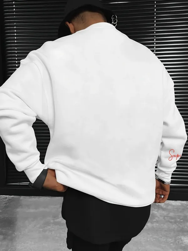 Men's autumn and winter warm casual loose classic loss angels print long sleeved round neck sweatshirt versatile — image 7