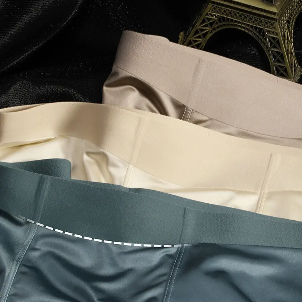 1pc Herren Nahtlose Boxershorts Atmungsaktive Schritt Höschen Eis Seide Boxershorts Bequeme Satin männer Unterwäsche Slips — image 12