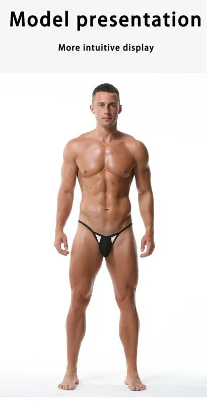 Panlalaking Ice Silk Brief na may Bukas na Harap at Naaayos na Baywang - Summer Sexy Breathable Underwear para sa Kumportableng Pagkasyahin