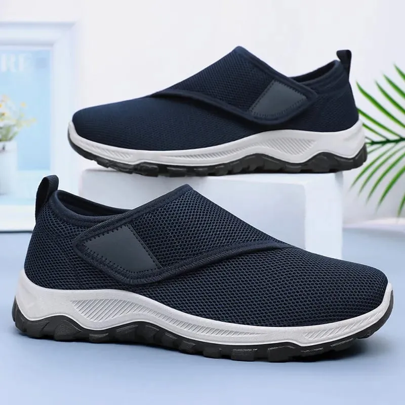 Men's Casual Sneakers Soft Comfortable Male Shoes Hook-loop Adjustable Wide Feet Walking Women Outdoor Anti-slip Sport Shoes — image 2