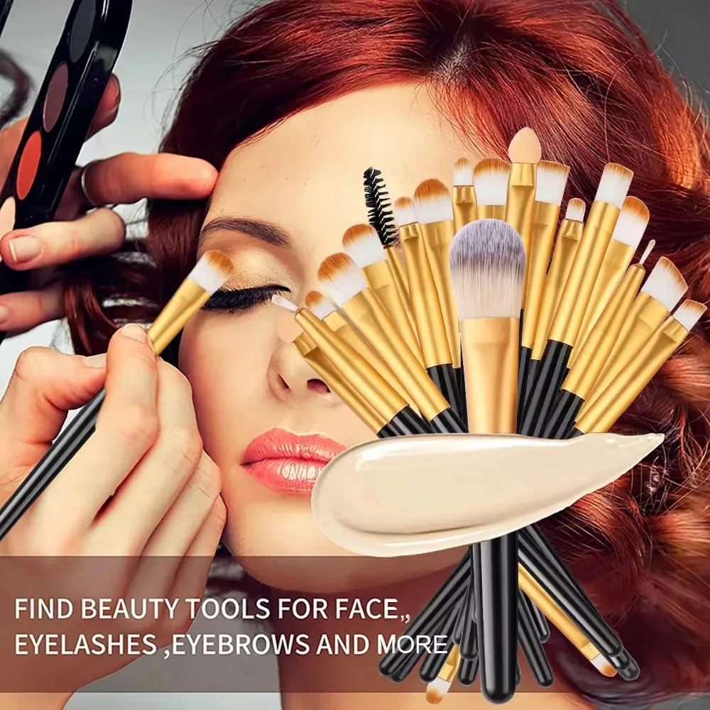 Makeup Brushes Set Premium Synthetic Kabuki Foundation Concealers Powder Blush Blending Face Eye Shadows Brush Set — image 6