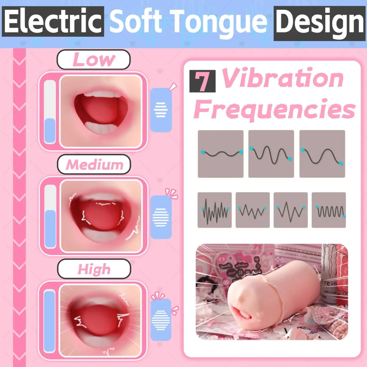 YUU Tongue Twining Mouth Male Masturbator Real Blowjob Oral 10 Rotation Vibration Sex Toys for Men Mouth with Soft Teeth Lick — image 4