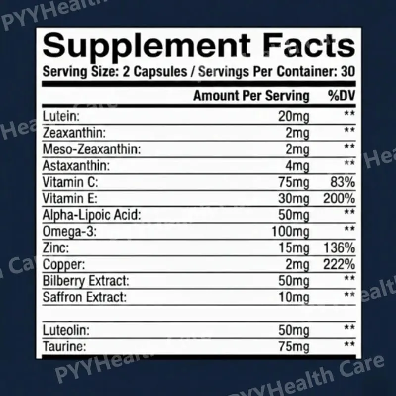 15-in-1 Advanced Eye Formula Supplement with Lutein Zeaxanthin Bilberry& Premium Nutrients Supports Healthy Vision 60Veggie Caps — image 6