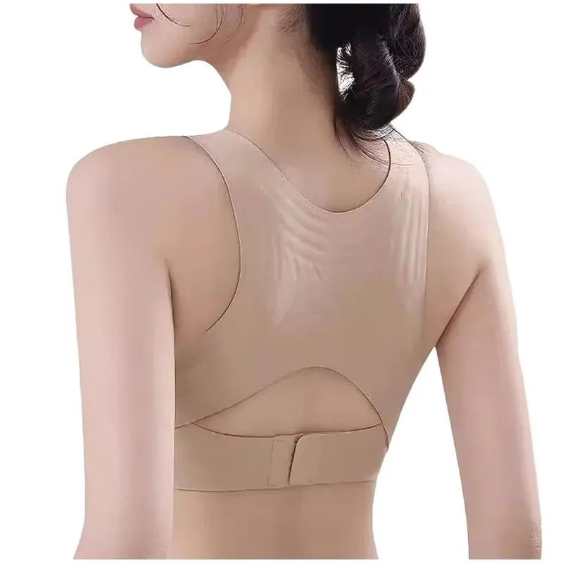 Front Buckle Cross Seamless Bra Anti-sag Gathering Push-up Coat Comfortable Sports Yoga Fitness Bra With Cross Back Support