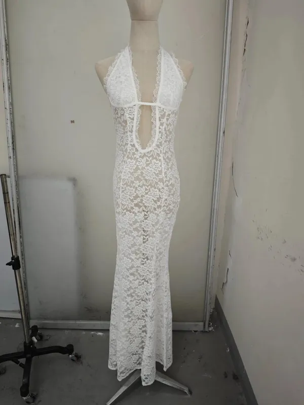 Vestido amarillo de corte bajo y espalda descubierta de cintura alta con cordones sin mangas cintura Cincher Spaghetti Strap Vestidos Fiesta Club bata de mujer — image 8