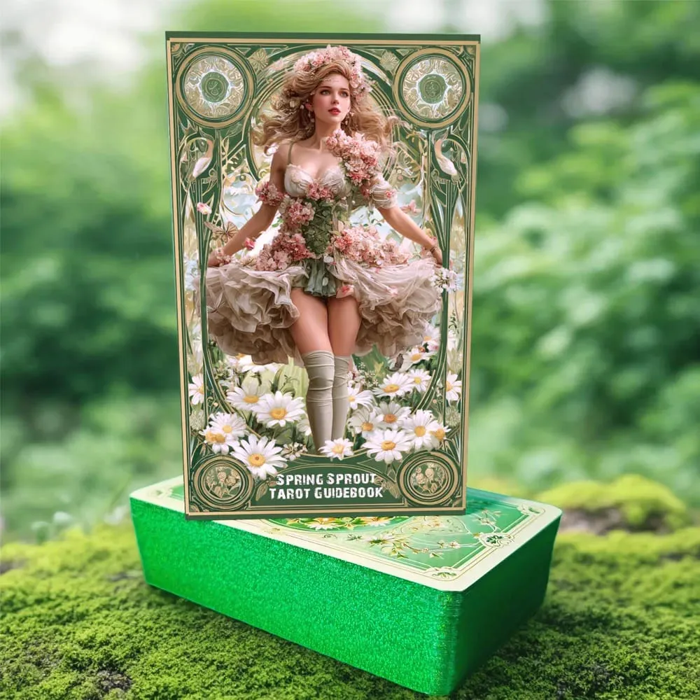 Tarot Cards for Beginners with Guidebook Spring Sprout Tarot Deck 80 Oracle and Tarot Cards Cards with Gilded Learning Edge — image 4