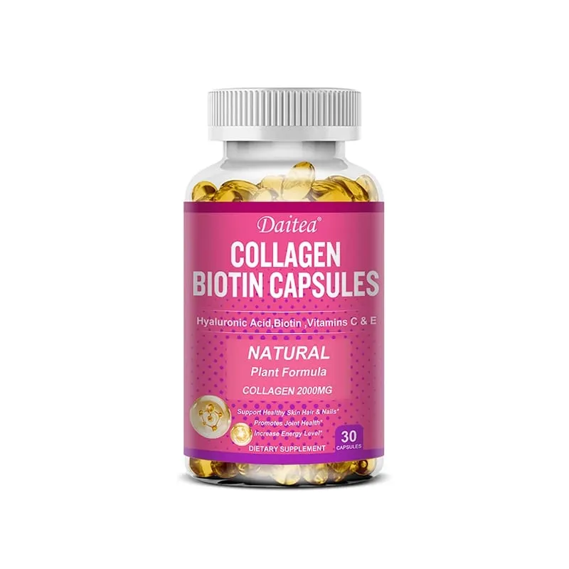 Les capsules de biotine de collagène Daitea soutiennent une peau saine, des articulations, des cheveux et des ongles, antioxydantes et sans OGM. — image 9