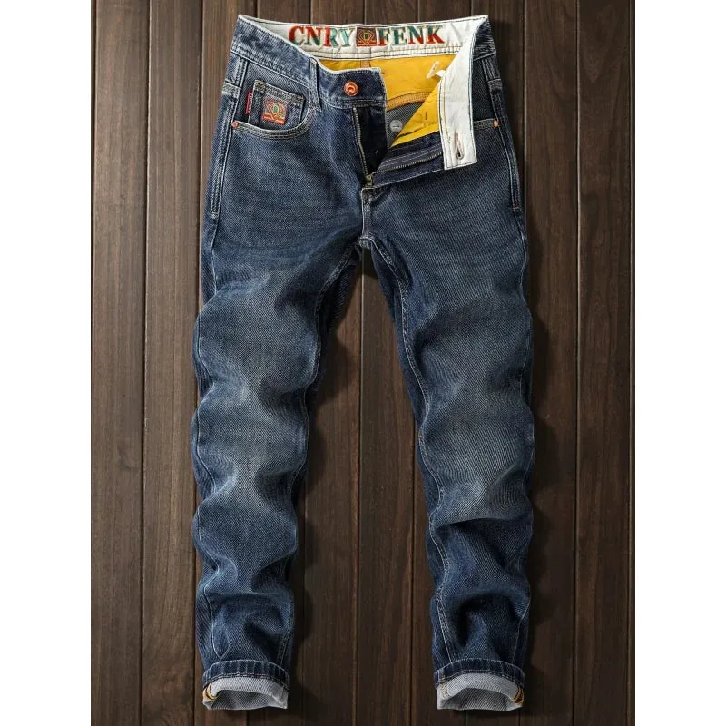 2025New Autumn Jeans Men's Slim Stretch Affordable Luxury Fashion Embroidery Long Skinny Pants — image 3