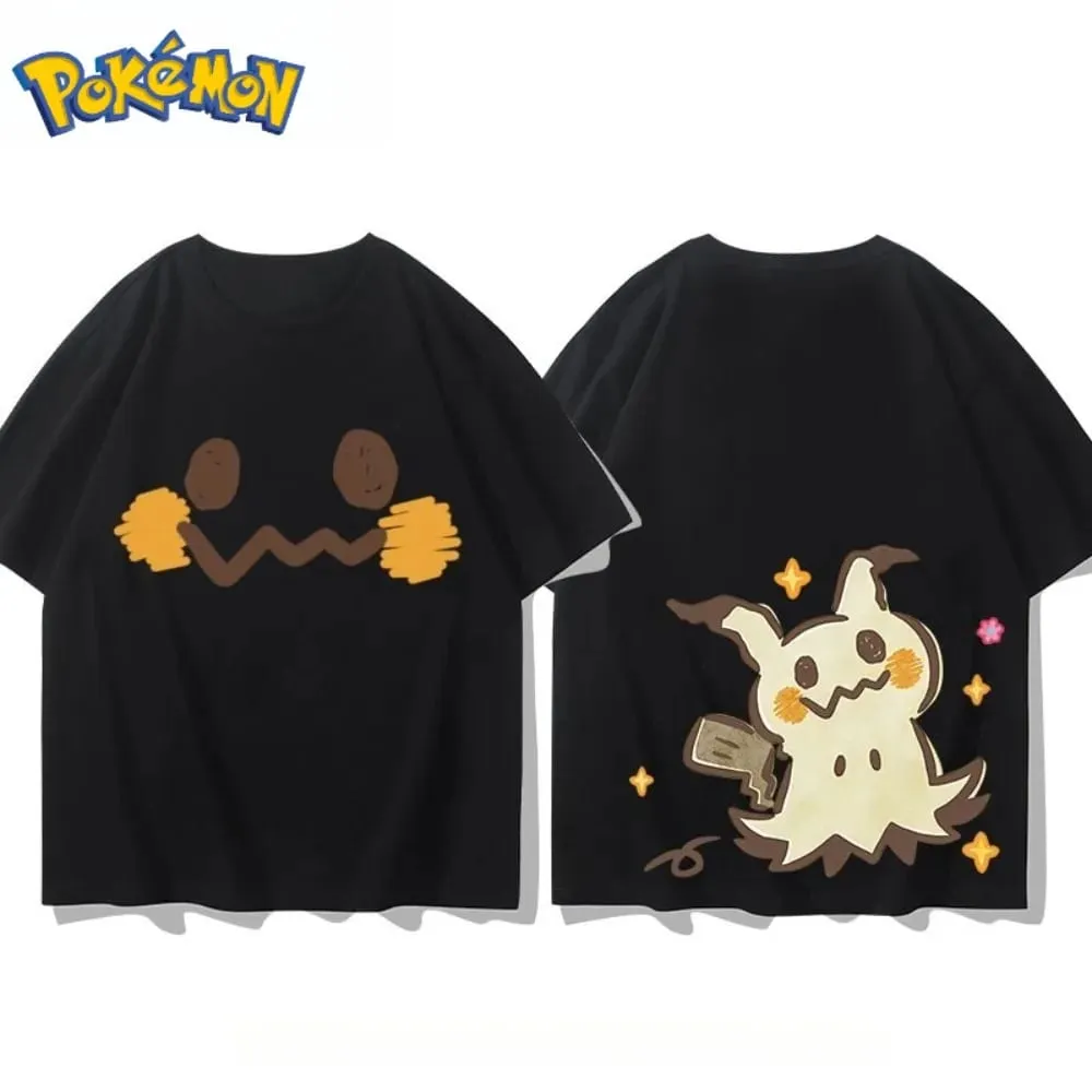 Men's New Pokémon Mimikyu Front and Rear Printed T-shirt Men's and Women's Summer New Loose Casual Versatile Short-sleeved Top — image 2