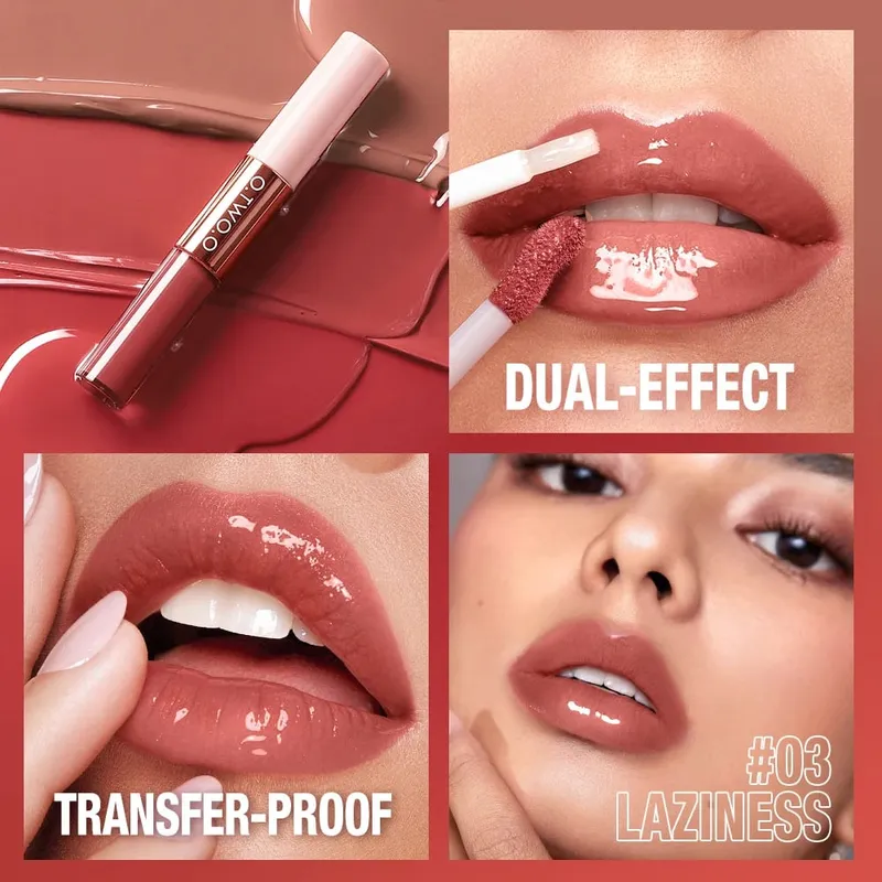 O.TWO.O 6 pezzi Kit per il trucco 2 in 1 Rossetto Matita per sopracciglia Eyeliner nero Mascara in fibra 4d Set completo per trucco professionale