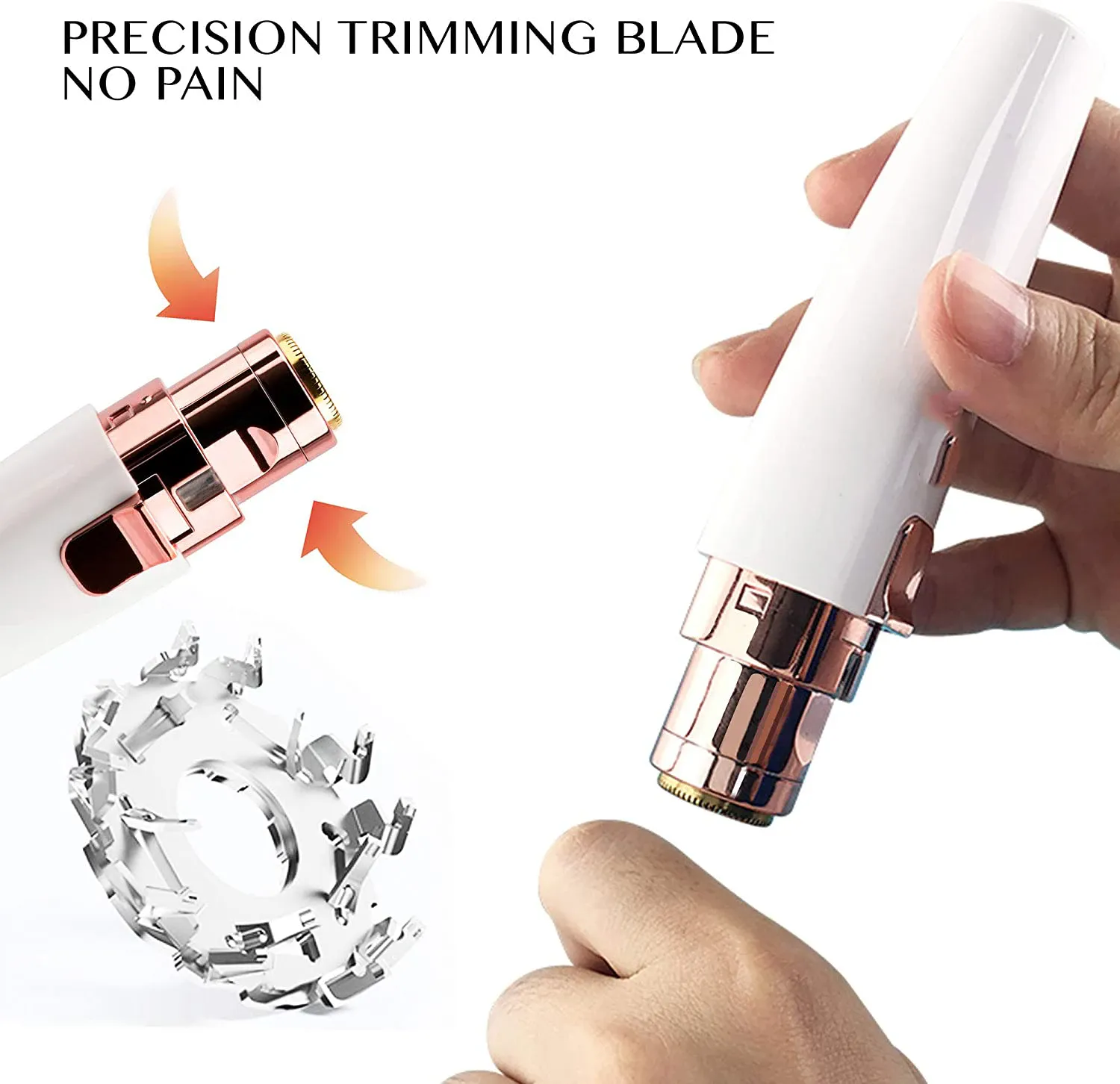 Dighealth 2 IN 1 Rechargeable Eyebrow Trimmer Facial Hair Remover Makeup Mini Razor Painless Hair Remover withBuilt-in LED Light — image 4