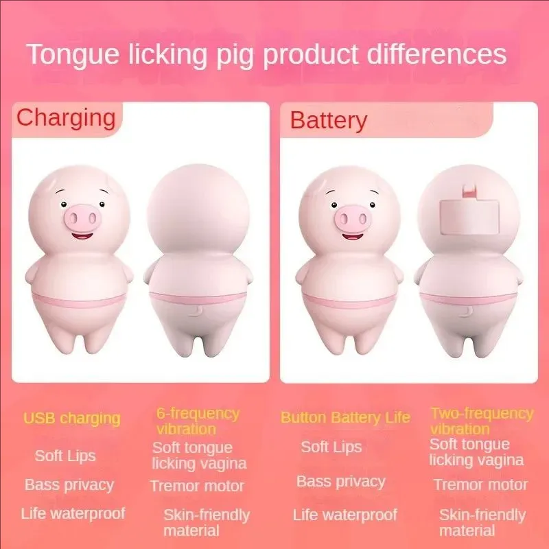 Cute Sexy Pig Licking Sucking Vibrators For Women Clitoris Sucker Anal Nipple Licks Massage Female Sex Toys Adult Erotic Machine — image 4