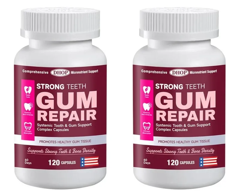 Strong Teeth Capsules Support Tooth Enamel and Gum Tissue Health with Vitamin C Vitamin D3 K2 Calcium and Zinc 120 Capsules
