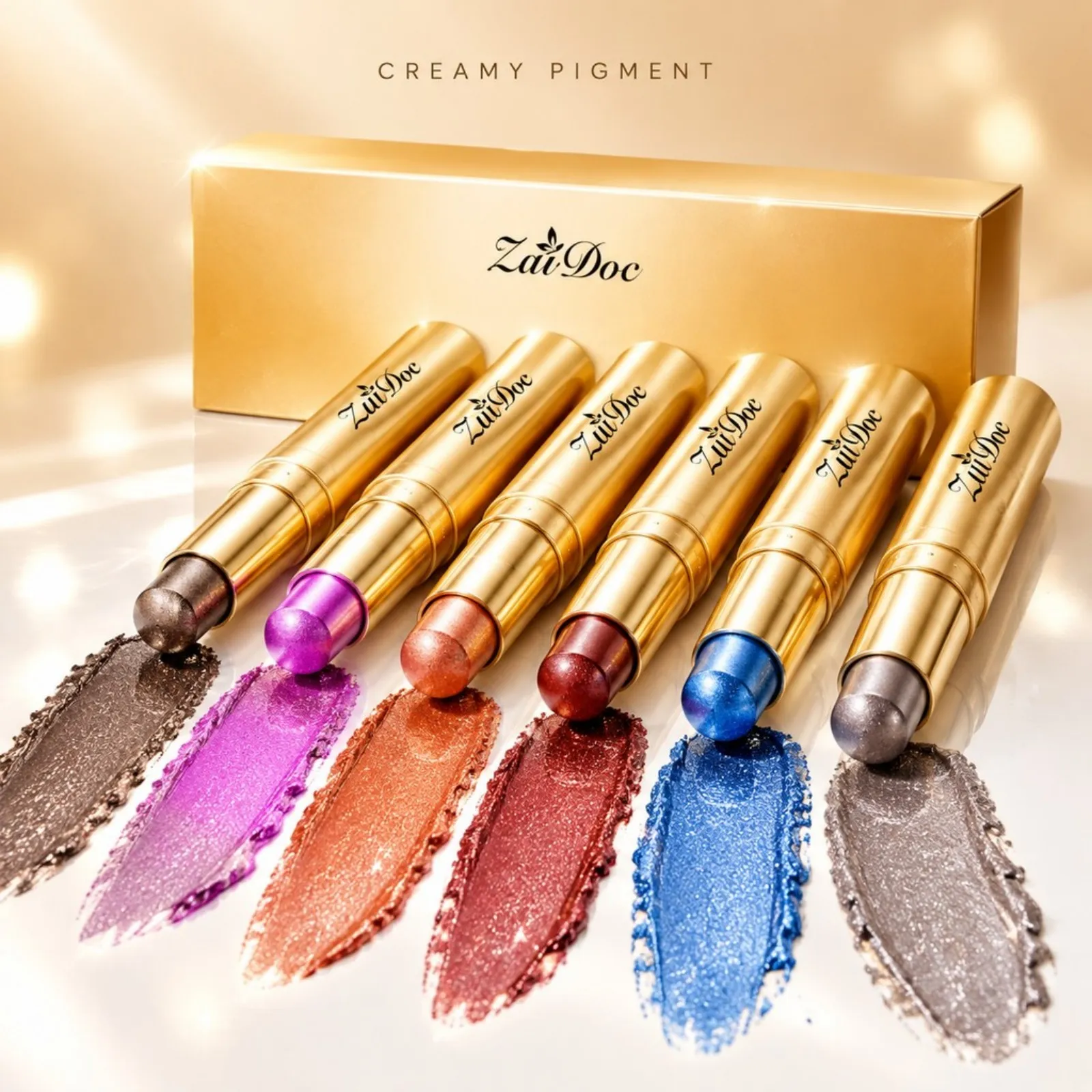 6pcs Multi Color Eyeshadow Stick Set Long Lasting Smooth Blendable Moisturizing Non Drying Beginner Friendly Eye Makeup Women — image 2