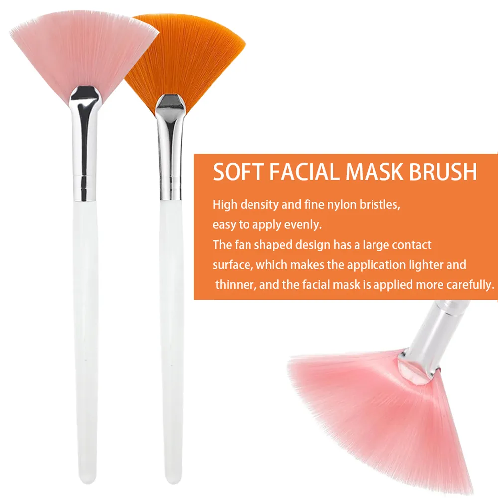 3/9 Pieces Facial Fan Mask Brushes Soft Mask Brush Applicator Esthetician Facial Mask Brushes For Women Girls Cosmetic Tools — image 3