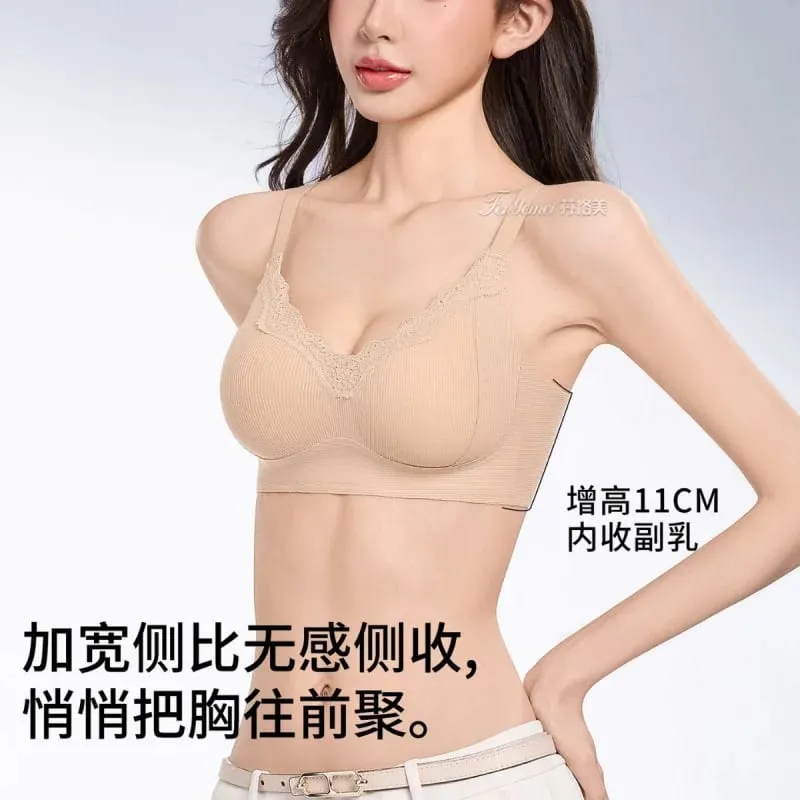 Women's lingerie for small busts thin seamless invisible comfortable wireless with side breast support and anti-sagging br — image 6