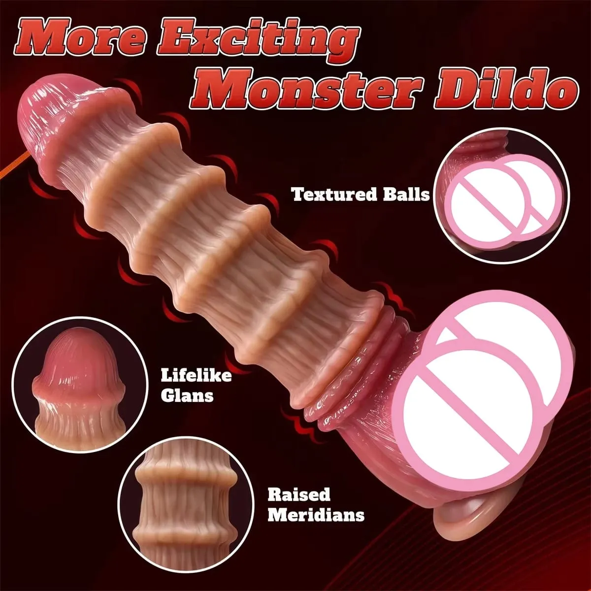 Knot Dildo Silicone Penis G-spot Stimulation Monster Dildo Anal Plug for Women Dragon Dildos Prostate Massager Female Sex Toys — image 5