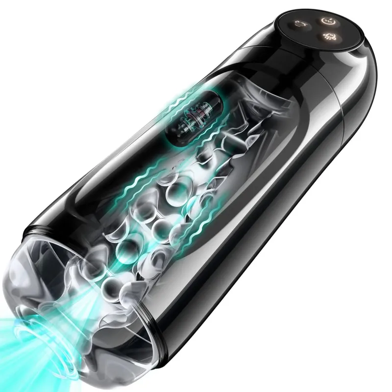 Automatischer männlicher Masturbator, 10 Saugvibrationsmodi, Mastubator-Cup mit 3D-realistisch strukturierter Taschenmuschi, Sexspielzeug für Männer, 18