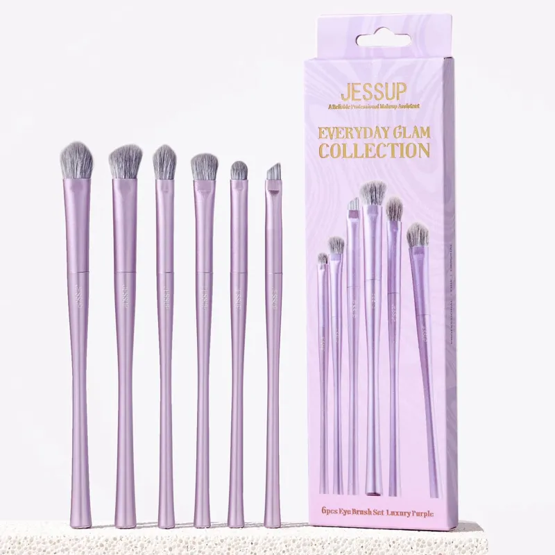 Jessup Makeup Brushes Set 14pcs Professional Vegan Foundation Eyeshadow Contour Powder Blending Brush Kit Luxury Purple T512