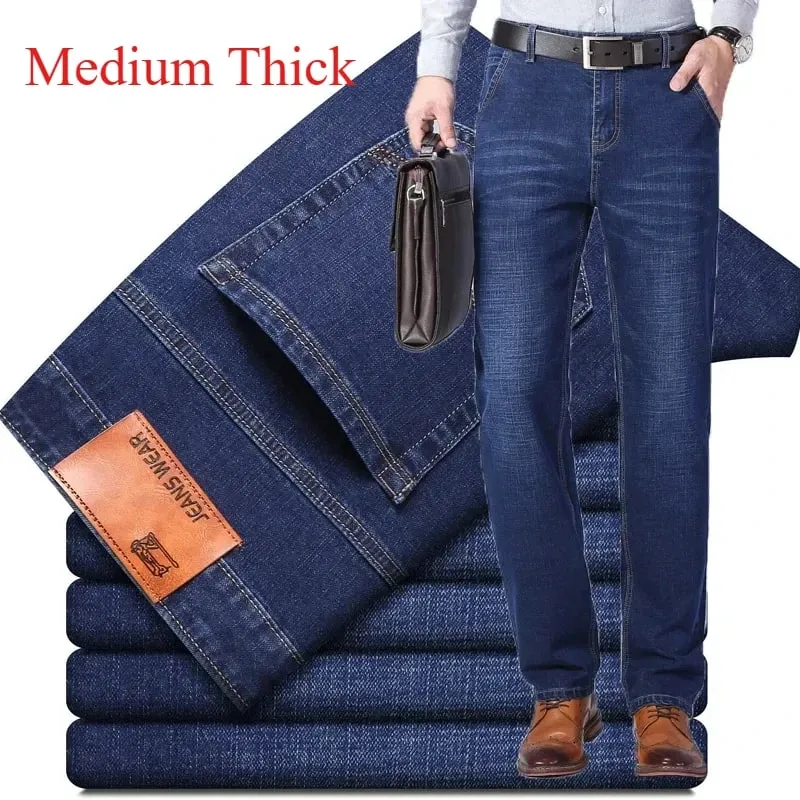 2026 Summer Spring New Men's Pure Black Slim Jeans Elastic Straight Pants BusinessLeisure Korean Vintage Denim Pants Male — image 12