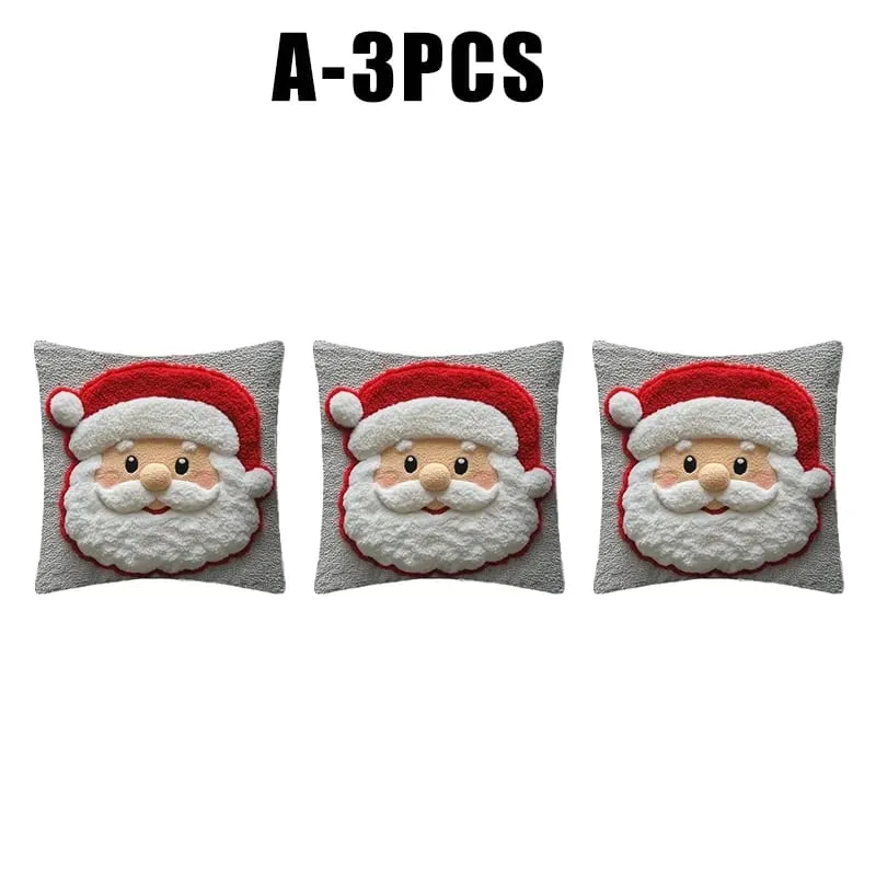 Christmas Character Cushion Cover Snowman Reindeer Digital Print on Stretch Fabric for Festive Home Decor