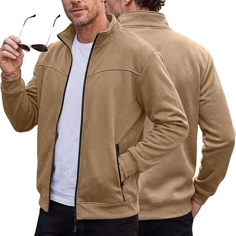 Four Seasons men's full-zip soft-shell jacket with stand-up collar, side pockets, long sleeves and relaxed casual style — image 33