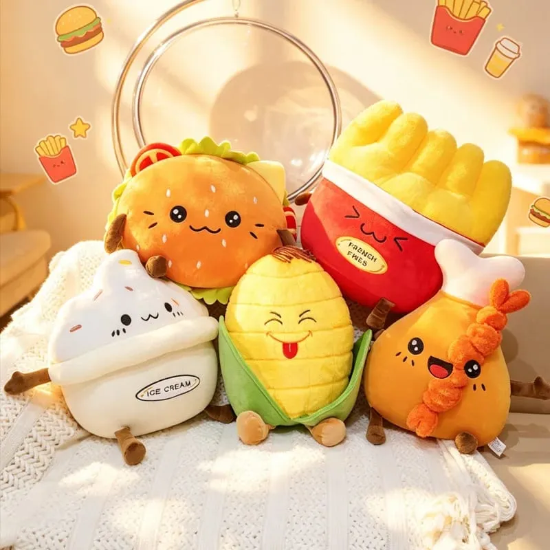 Corn Fries Chicken Leg Throw Pillow Simulation Food Plush Sofa Cushion Adorably Room Decor Toy Accompany Sleep Toy Creative Gift — image 4