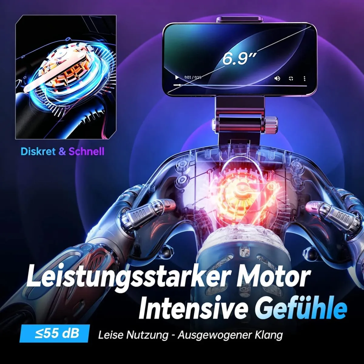 Automatic Male Masturbator Electric Pocket Pussy Masturbator with Mobile Phone Holder Double-Sided Buttons Sex Toy For Men — image 6