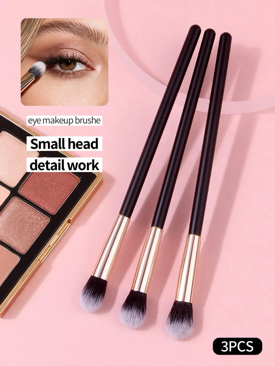 3Pcs Professional Eye Makeup Brushes Set Soft Synthetic Fiber Eyeshadow Blending Brush Small Detail Beauty Cosmetic Tools — image 3
