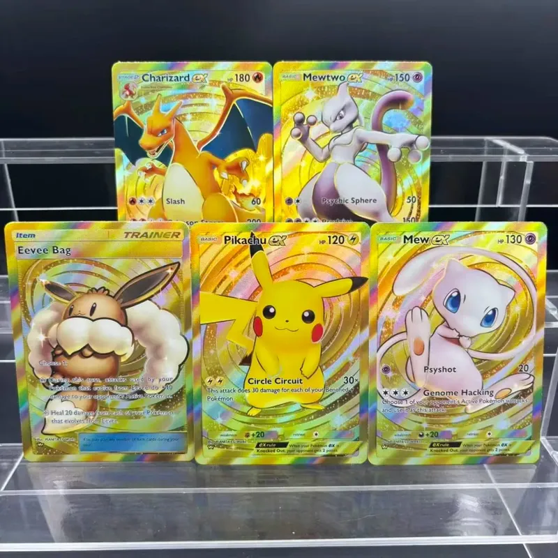 5pcs DIY POCKET Collection Cards Mewtwo Leafeon ex Self Made Single Card Classic Game Anime Card Gift Toy — image 9
