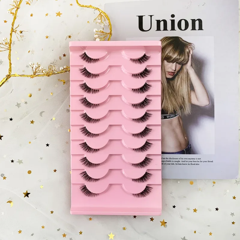 Black Eyelashes 10 Half Lashes Soft Natural Cat Eye Lashes Makeup Tool Extension Fluffy Faux Cils back-to-school season — image 5