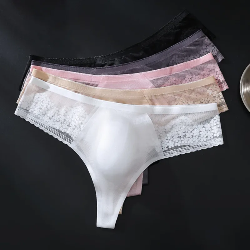 Nude Men G-string Solid Color Men's Thongs G-strings Seamless Design 68 Nylon 32 Spandex Ultra Thin 3D Bulge Pouch — image 3