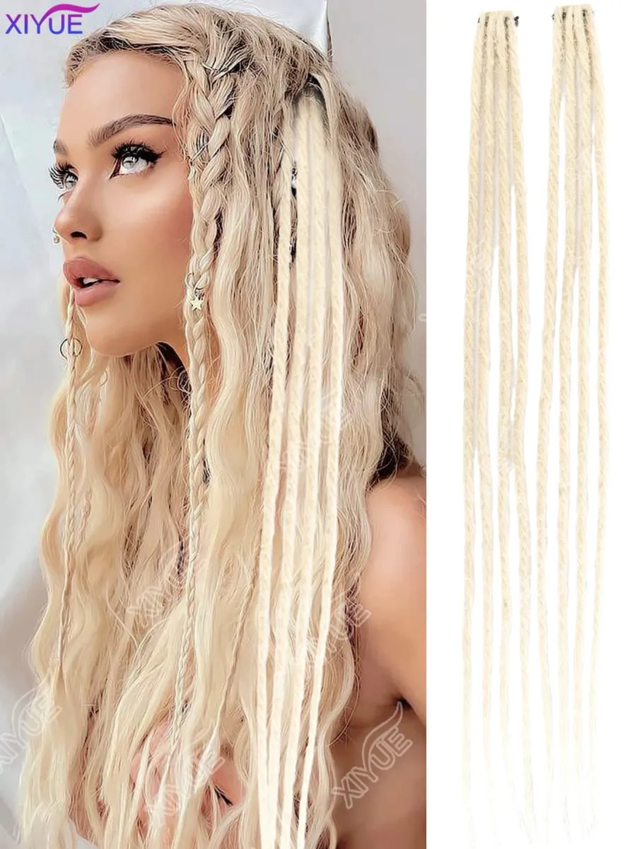 24 Inch Synthetic BB Clip Dreadlock Hair Extensions Dreadlock Extensions Hip-hop Ombre Hair Extensions African Tribe Style XY — image 10