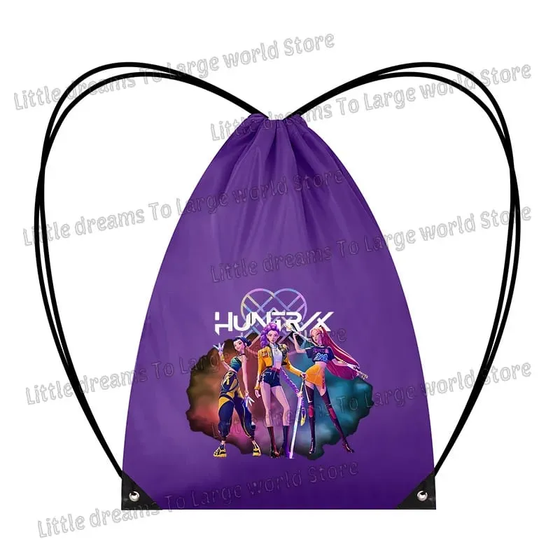 Anime Figure Drawstring Bag Portable Backpack Large Capacity Gym Sports Clothes Organizer Storage Pouch Bundle Pocket Women Gift — image 3